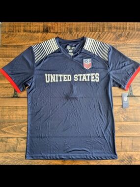 Icon Sports U.S. Soccer USMNT Game Day Soccer Poly Shirt Navy Men’s Size Large